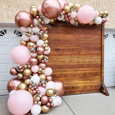 Fienosa Ballonnenboog huwelijk thema - Oud Roze - Luxe Verjaardag Ballonnen - Ballonnenboog Roze - Verjaardag - Bruiloft decoratie - 148 stuks - Helium Ballonnen - Ballonnen Pilaar