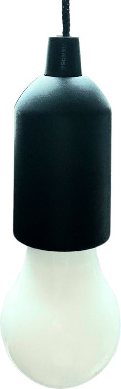 Fienosa LED Treklamp Zwart – Campinglamp met Trekkoord – Tentlamp op Batterijen – Hanglamp Camping – Nachtlampje – Warm Wit Licht