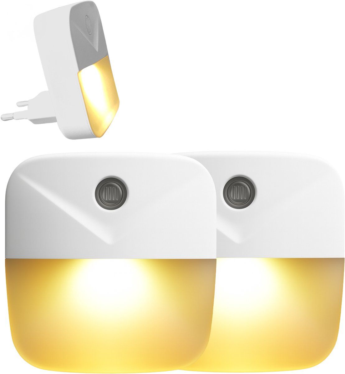 Nachtlampje stopcontact met sensor – 2 stuks warm wit LED | Fienosa