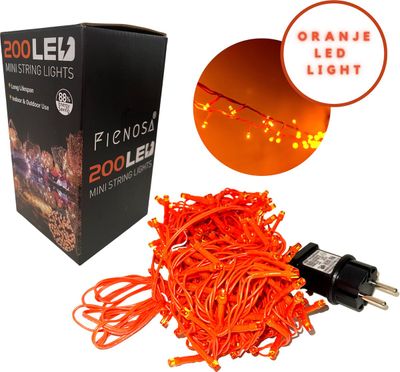 Fienosa Oranje WK LED Lichtsnoer 200 Lampjes – 8 Meter – Binnen & Buiten fienosa oranje led lichtsnoer