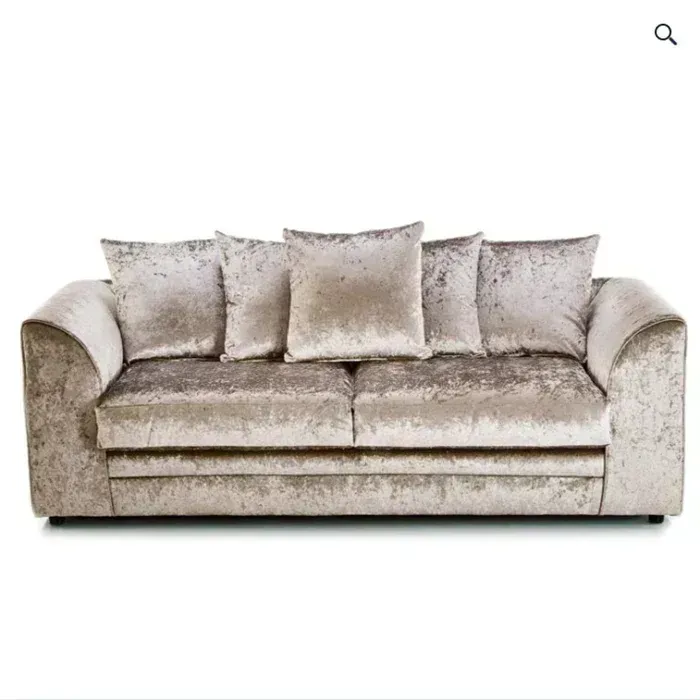 Crystal Crushed Velvet 3 Seater Sofa