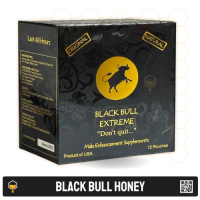 Black Bull Honey 12 sachets – Powerful male enhancement honey supplement for energy, libido, and en…