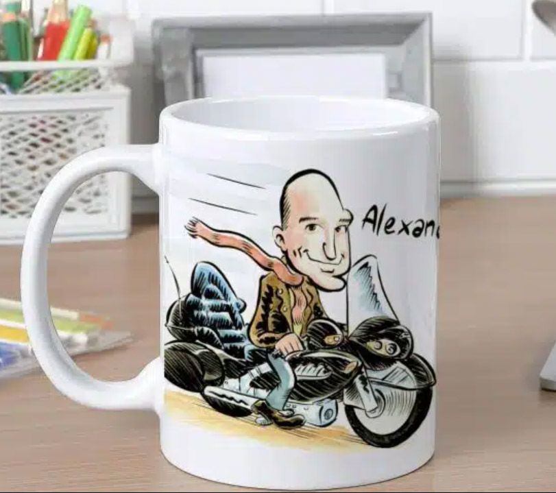 Mug 1 Caricature couleurs d'après photo - 36€