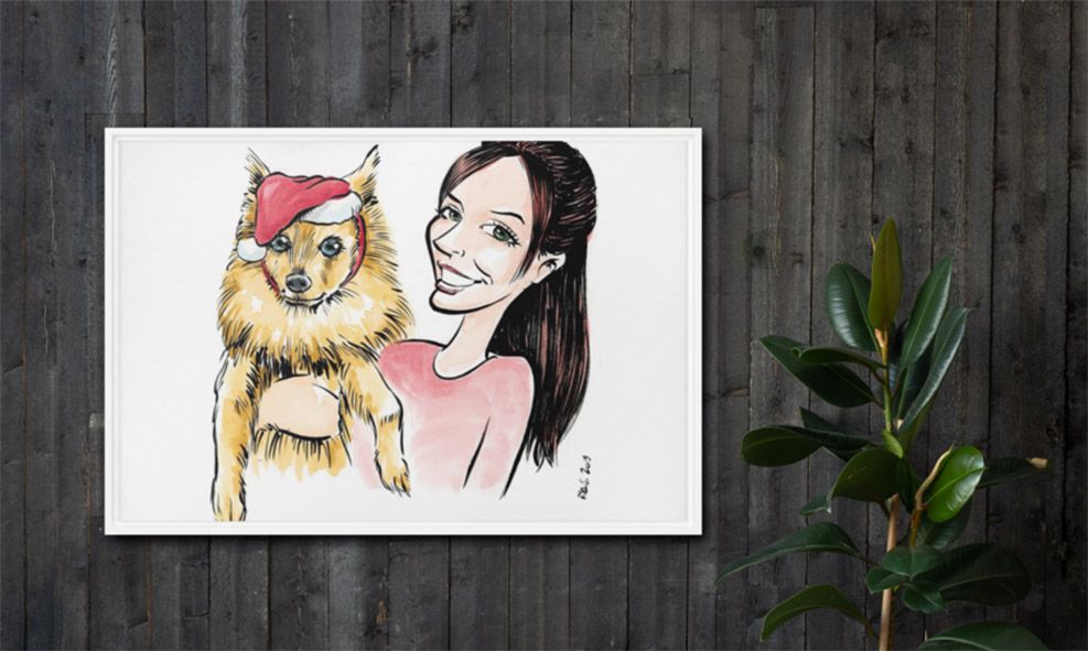Toile caricature en situation