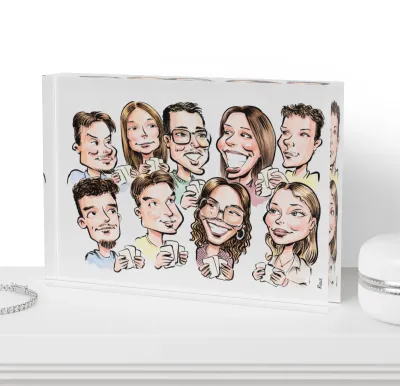 L'Objet de Prestige : Votre Portrait Artisanal sur Bloc Acrylique Haut de Gamme