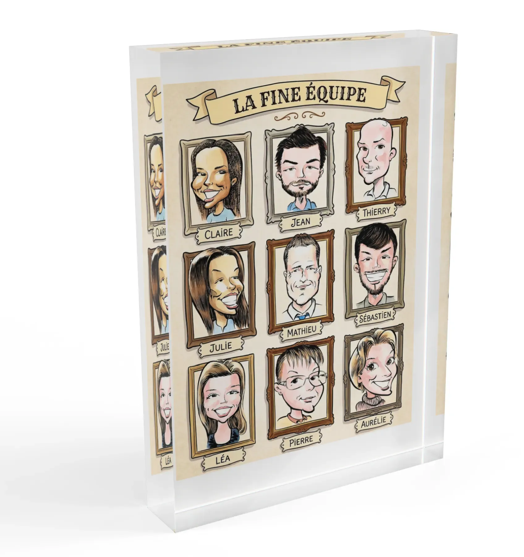 Bloc Acrylique Premium | Portrait Dessiné à la Main 8 L'Objet de Prestige : Votre Portrait Artisanal sur Bloc Acrylique Haut de Gamme — visuel 8