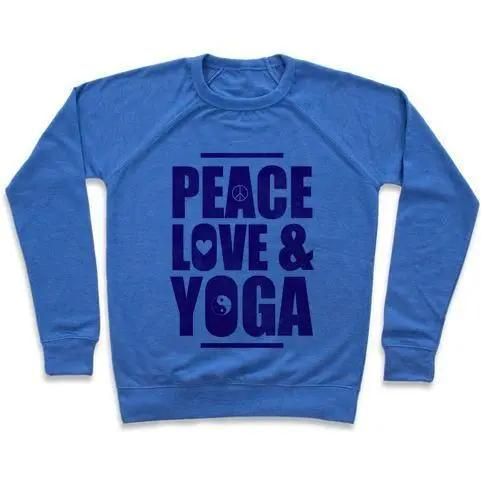 PEACE LOVE &amp; YOGA CREWNECK SWEATSHIRT