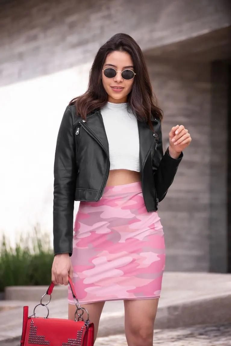 Pink Camo 2 Pencil Skirt