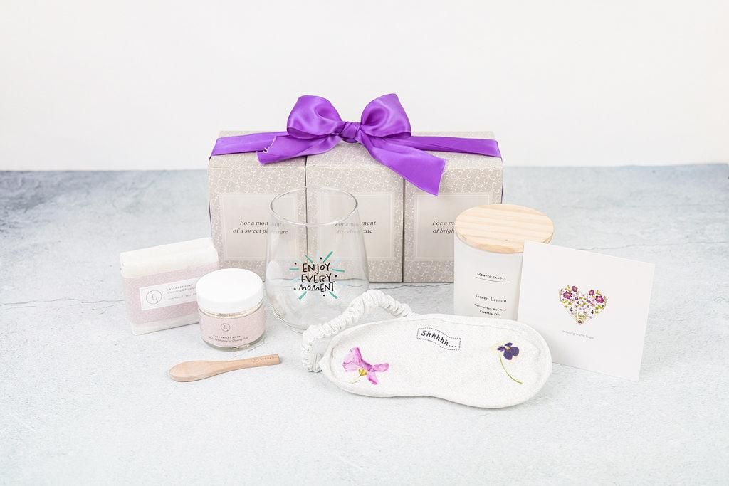 Lizush Luxury Spa Gift Basket And Self Care Gifts For Women With Wine Glass