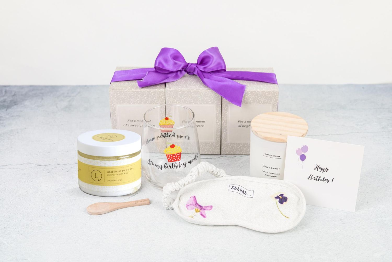 Lizush Trio Spa Gift Basket And Self Care Gifts For Women With Wine Glass