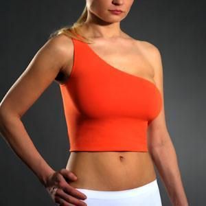 SEAMLESS ONE SHOULDER TOP (LA8131), Color: Lime, Size: XS-S