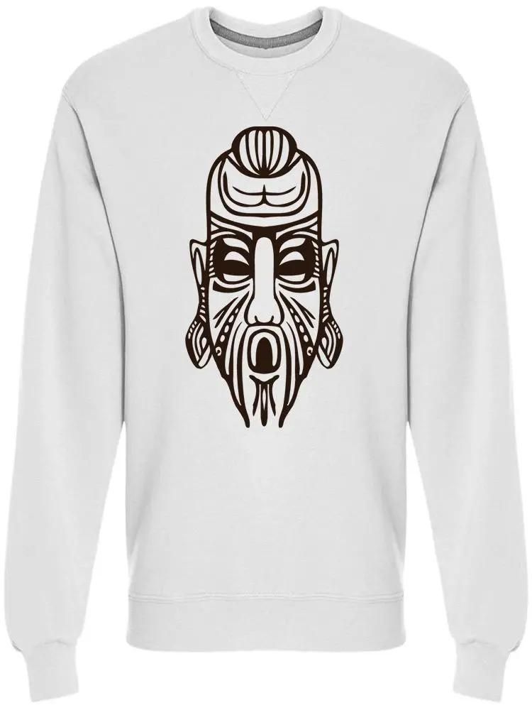 Ethnic Pattern Tiki Mask Sweatshirt Men&#39;s -Image by Shutterstock