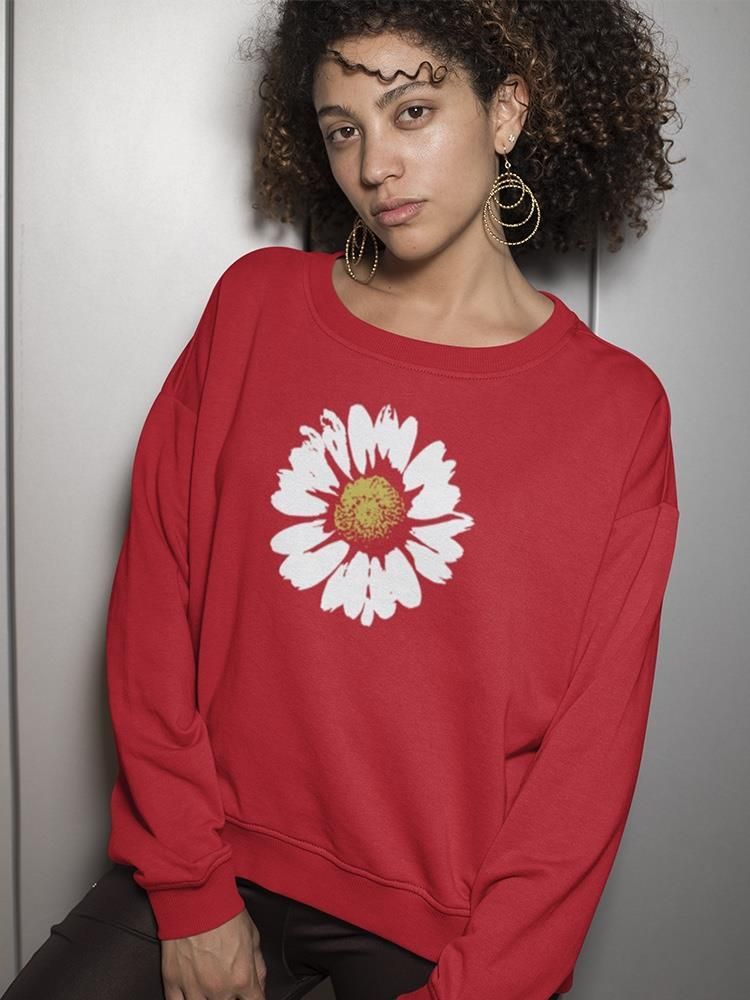 Daisy Flower Brush Style Paint Sweatshirt Women&#39;s -GoatDeals Designs