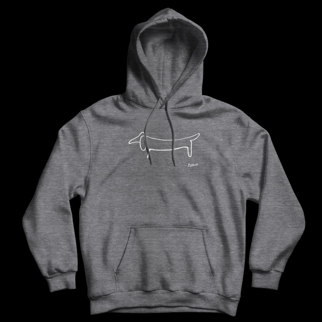 Pablo Picasso Dachshund Dog (Lump) Artwork Unisex Hoodie, Color: Dark Heather, Size: L