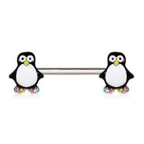 316L Stainless Steel Adorable Penguin Nipple Bar