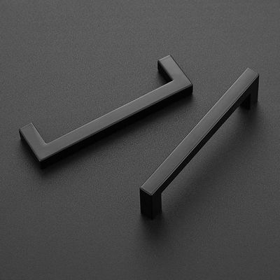 Black 5-Inch Square Cabinet Pull Handles for Kitchen Cabinets, Drawers