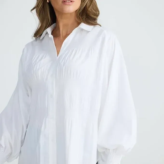 Brave and True Birdie Shirt  white BT250601