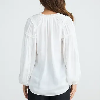 Brave and True Ritz Blouse- white
