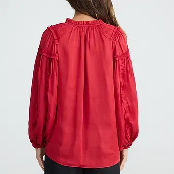 Brave & True Ritz Blouse- Cherry