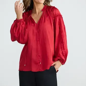 Brave and True Ritz Blouse- Cherry Brave and True Ritz Blouse- Cherry