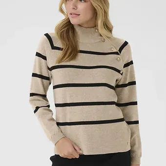 Cream Dela Button Pulover 10614314 Cream Dela Button Pulover 10614314