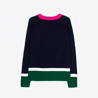 Vilagallo Green Colour Block Jumper 32742