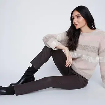 Coco Y Club oat meal combo Knitted Sweater 2523083 Coco Y Club oat meal combo Knitted Sweater 2523083