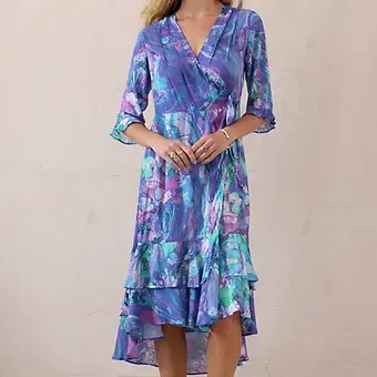 Sophia Alexia - Ocean Current Midi Wrap Dress Sophia Alexia - Ocean Current Midi Wrap Dress