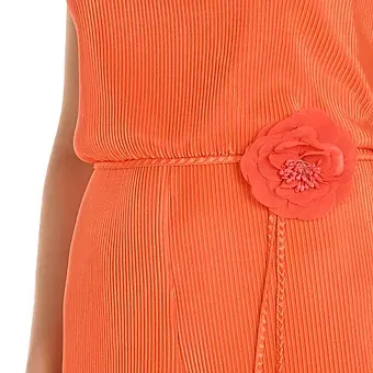 603 ORANGE - pleated halter neck Jumpsuit