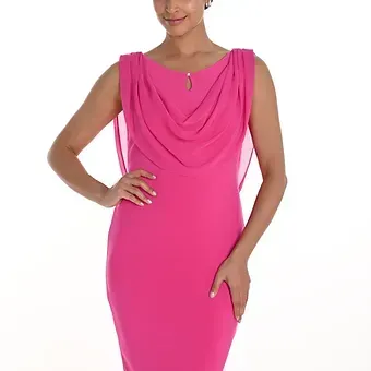 Frank Lyman - Bright Pink / Royal Blue Sheath Dress- 258005 Frank Lyman - Bright Pink / Royal Blue Sheath Dress- 258005