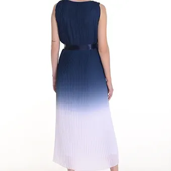 Frank Lyman - Navy Blue / White Pleated Dress - 258149