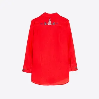 Vilagallo - Bright Red Linen shirt CM-BLW-5S223