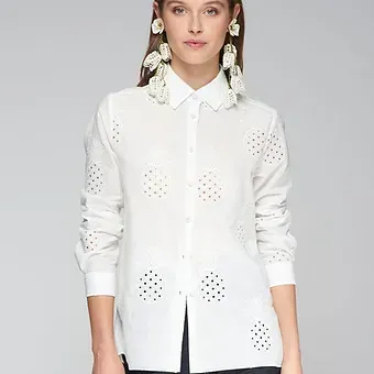 Vilagallo - Cotton Broderie with pineapple embroidery CM TEE 5S571 Vilagallo - Cotton Broderie with pineapple embroidery CM TEE 5S571