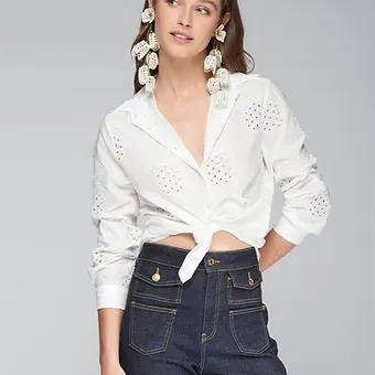 Vilagallo - Cotton Broderie with pineapple embroidery CM TEE 5S571