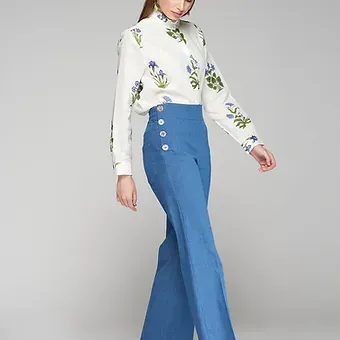 Vilagallo - Trousers - Blue Denim