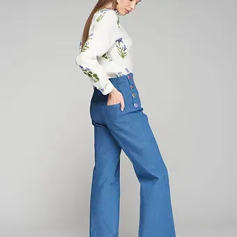 Vilagallo - Trousers - Blue Denim