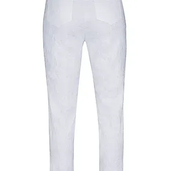 Robell - Trousers - Bella 09 Leaf Jacquard - White