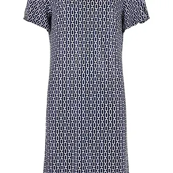TIA DRESS - Navy & white T shirt style shift dress with sequin 78622-7943-69 TIA DRESS - Navy & white T shirt style shift dress with sequin 78622-7943-69