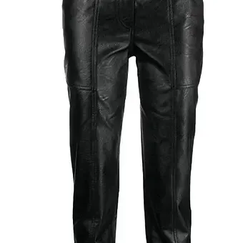 Twinset faux leather tapered trousers, black