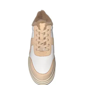 Caprice - White Combi  leather Trainers