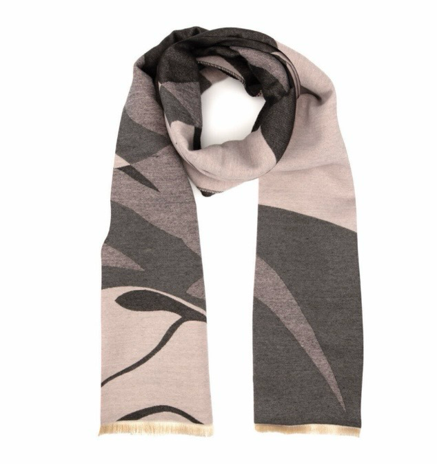 Elie Beaumont Winter Scarf-Black, Grey, Pink Impression- 6030