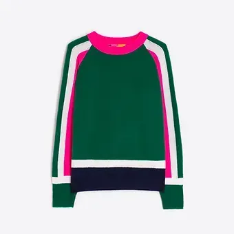 Vilagallo Green Colour Block Jumper 32742
