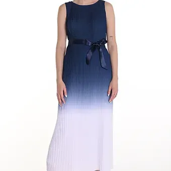 Frank Lyman - Navy Blue / White Pleated Dress - 258149