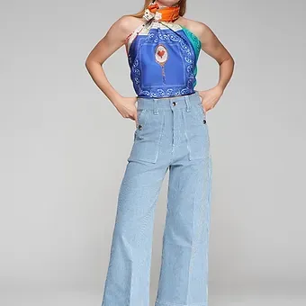 Vilagallo - Trousers - Denim Stripes Vilagallo - Trousers - Denim Stripes