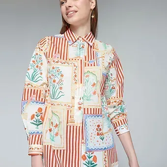 Vilagallo - Shirt - Striped Floral