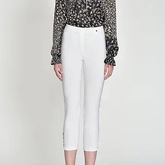 Robell Trousers - Lena 09 Ankle Grazers with ladder cuff detail