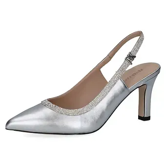 Peter Kaiser/Caprice- Metallic Effect - Rhinestone edging Slingback Pumps