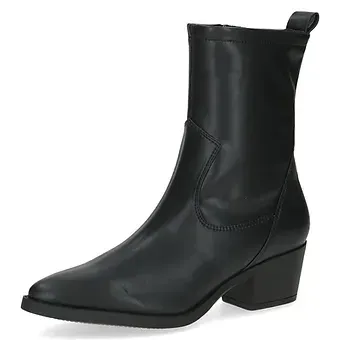 Caprice - Black Stretch Ankle Boots With Cowboy Look