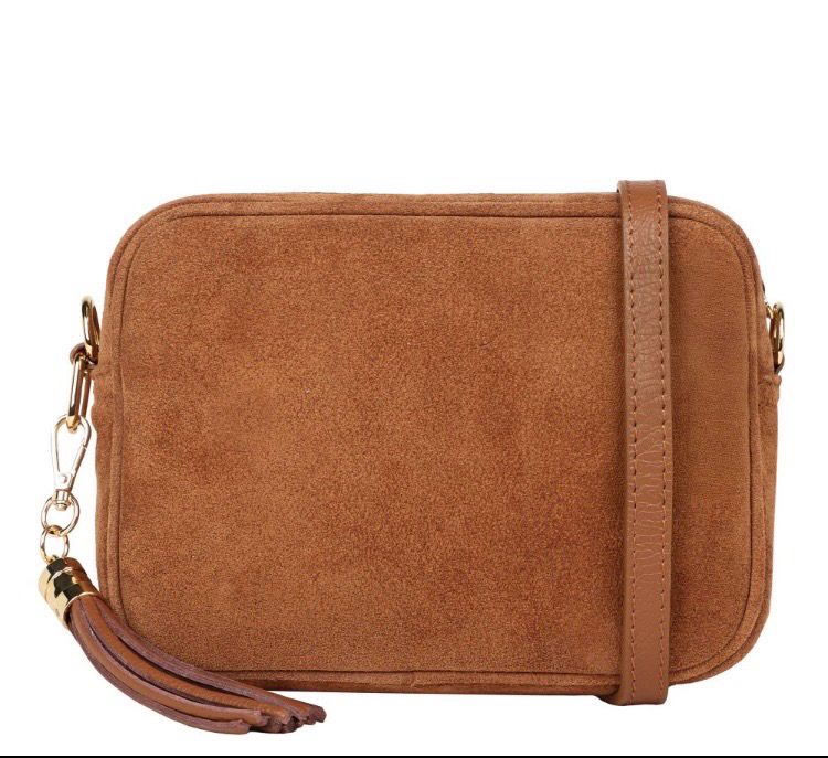 Elie Beaumont- Crossbody Suede Messenger Bag - Tan Suede