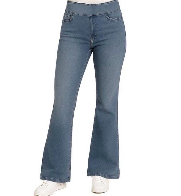 ORLY Light Blue Stretchy Boot Cut Denim Trousers